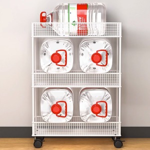Ultra-thin and narrow storage cabinet behind <b>the</b> door, bathroom <b>gap</b> cabinet, floor-standing storage rack with wheels - Product Image 4