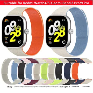 Correas de reloj inteligente compatibles con pulsera pequeña 8 <span class=keywords><strong>Pro</strong></span> 9 <span class=keywords><strong>Pro</strong></span> <span class=keywords><strong>Redmi</strong></span> Watch <span class=keywords><strong>4</strong></span>/5 Lychee Pattern Correa de silicona magnética - Product Image 2