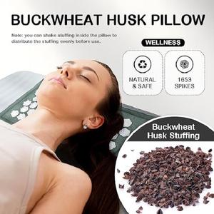 Ensemble <span class=keywords><strong>de</strong></span> tapis et d'oreiller d'acupression pour soulager les douleurs dorsales, cervicales et des épaules, réduire le stress, avec sac <span class=keywords><strong>de</strong></span> transport - Product Image 2