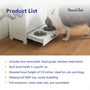 Cho Chó Ăn Trạm Lưu Trữ <span class=keywords><strong>2</strong></span> Cao Con Chó Bát Hideaway Cho Ăn Vật Nuôi Trạm Gỗ Con Chó Và Mèo Lưu Trữ Tổ Chức - Product Image 4