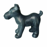 Figurine de chien en résine noire Antique, vente en gros, Statue de chien sur pied, mignon, Sculpture de chien en polyrésine