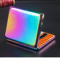Boîte de rangement pour cigarettes en gros, 20 pièces, rose et bleue, avec motif imprimé, résistante à la pression et à l'humidité