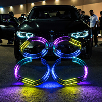 Ampoules LED pour phares de voiture B.MW Angel Eyes 12V à changement de couleur RGBW avec lumière blanche, yeux d'ange en cristal, accessoires de voiture