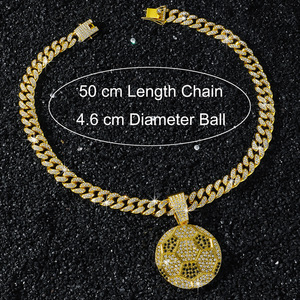 สร้อยคอจี้รูปทรงฟุตบอลดีไซน์ยอดนิยมขายดีปี 2026 สไตล์ฮิปฮอปสำหรับผู้ชาย สร้อยคอโลหะผสม เครื่องประดับแฟชั่น ขายส่ง - Product Image 5