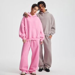 Ensemble sweat-shirt court et pantalon de survêtement ample en molleton pour femme FOXA - Product Image 4