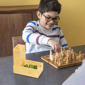 <span class=keywords><strong>Tour</strong></span> à dés pliable en bambou avec plateau, lanceur de dés portable en bois pour jeux de table RPG - Product Image 6