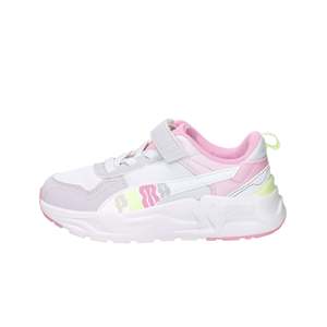 Zapatillas Puma para Niños, Blancas y Rosas, Cierre de Velcro, Tallas 32, 31, 30, 29, 28, Calzado de Lona Moderno - Product Image 1