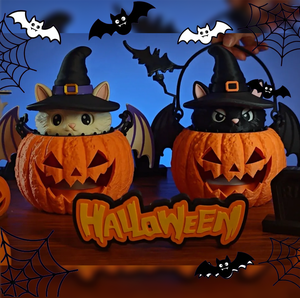 Figura Decorativa de Gato Calabaza de Halloween Impresa en 3D Personalizada Oddcraft, Decoración de Escritorio Navideña, Juguete OEM ODM - Product Image 2
