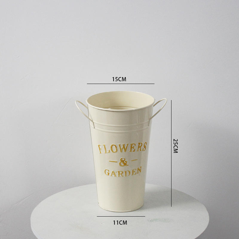 Beige iron ear barrel height 25cm