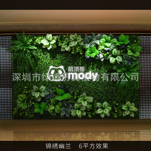 Mur végétal artificiel Greenway, 1 mètre carré, mur vert en plastique, décoration intérieure, style orchidée brodée - Product Image 1