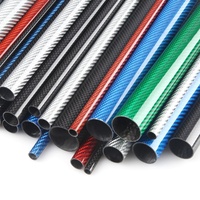 Gran oferta de tubo de fibra de carbono de peso ligero de superficie tejida de sarga 3K personalizada de alto módulo