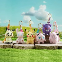 Porte-clés en peluche miniatures mignons sur le thème d'anime Pokémon : Sprigatito, Quaxly, Pikachu, Gengar – Poupée en peluche douce, pendentif de sac, cadeau pour enfants, jouet en peluche