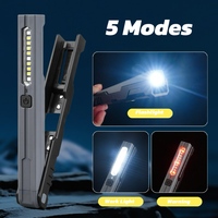 Senter LED Mini Isi Ulang, Dapat Dilipat, Magnetik, Lampu Kerja Saku dengan Bodi Putar, Pengisian Daya USB C untuk EDC, Darurat, Berkemah, dan Aktivitas Luar Ruangan