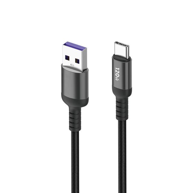 Wholesale 2M Black Nylon Braided USB3.0 Type-C Data Cable PD 6A Fast Charging Compatible 20V Charger Power Bank Earphones 120W