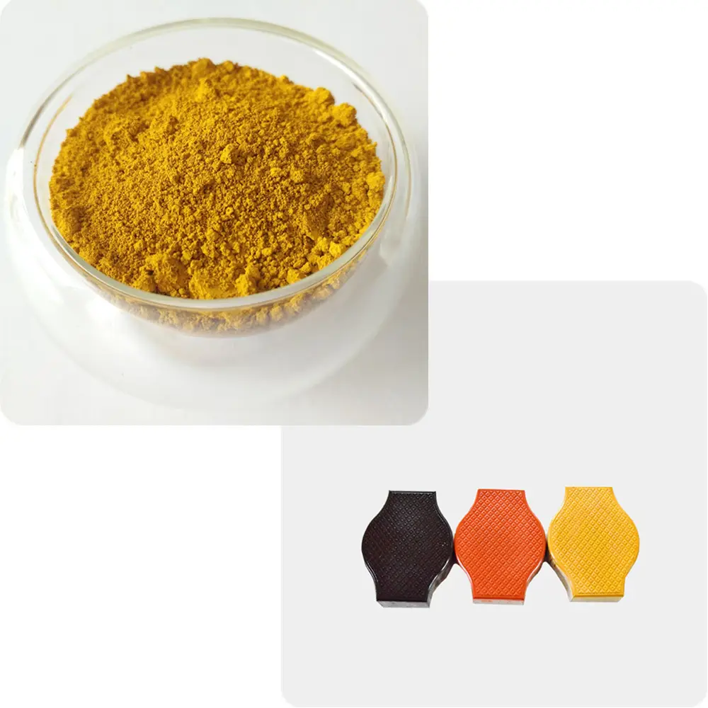 Oxyde de fer synthétique jaune pigment brique béton ciment tache