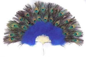 Abanico de plumas de pavo real negro al por mayor para mujer espectáculo de disfraces fiesta de té vacaciones baile nupcial boda decoración sesión de fotos accesorio - Product Image 4