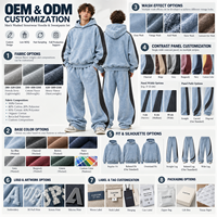 Ensemble de survêtement Y2K pour homme, imprimé, délavé à l'acide, avec sweat à capuche et pantalon de survêtement à jambes larges, coupe oversize, décontracté