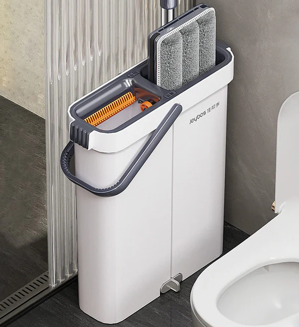 Joybos Mop and Bucket With Wringer Set for All Floor and Windows Flat Mop and Narrow Bucket System
