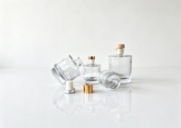 Flacon diffuseur de parfum en verre transparent minimaliste de luxe avec bouchon, fond épais, vide, 50ml, 100ml, 200ml, 300ml