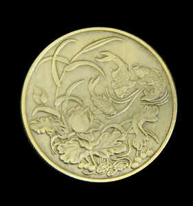 China Großhandel Metall Handwerk Gold Gedenk alte Münze zum Fabrik preis, Glücks münze