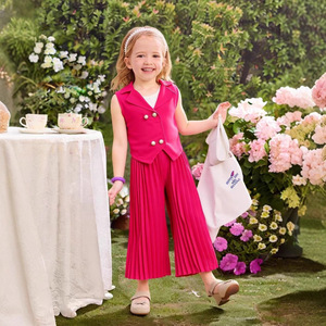 Completo Estivo 2025 per Bambine: Canotta Senza Maniche e Pantaloni con Volant, Set Due Pezzi Casual, Abbigliamento Boutique per Bambini - Product Image 6