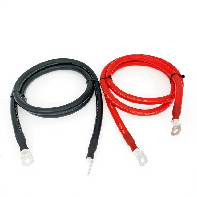 Amass QS JQJ Tinned Copper Lugs Silicone Wire Battery Power Terminal Cable 2/4 1/0 4/0 AWG Golf Car/Marine/Solar Inverter/Energy