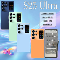 Smartphone S25 Ultra 5G Bingkai Logam RAM 16GB ROM 1TB Kamera AI 108MP 8800mAh Android 15 Ponsel Dual SIM