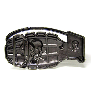 Hebilla de Cinturón con Diseño de Calavera y <span class=keywords><strong>Granada</strong></span> <span class=keywords><strong>3D</strong></span>, Estilo Punk Rock Occidental, Aleación de Zinc Resistente, Sin Níquel, con Recubrimiento Antioxidante - Product Image 4