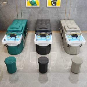 Lujosa Cama de Masaje Moderna con Lavabo de Cerámica Personalizado, Multifunción, para Terapia Capilar con Ciclo de Agua y Spa - Product Image 3