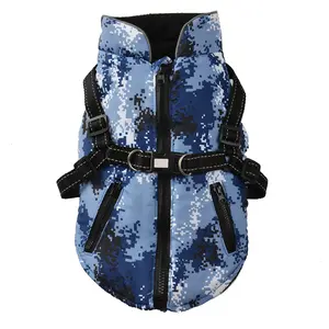 Hund Mäntel Pet Kleidung Camouflage Mit Harness Multi-funktion Warme Winter Hund Jacke