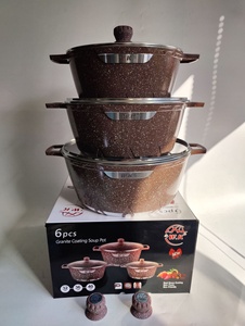<span class=keywords><strong>Original</strong></span> Fabrik 6-teiliges Großvolumiges 32-36-40 cm Hot Pot <span class=keywords><strong>Set</strong></span> Aluminium Strahlungsheizkocher Antihaft-Kochtopf Granit-Kochgeschirr-<span class=keywords><strong>Set</strong></span> - Product Image 4