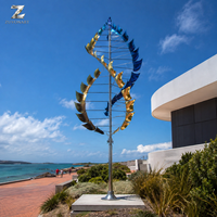 Grande sculpture cinétique en acier inoxydable, artisanat métallique, art éolien extérieur, décoration paysagère d'hôtel, sur mesure, durable, fabrication en usine