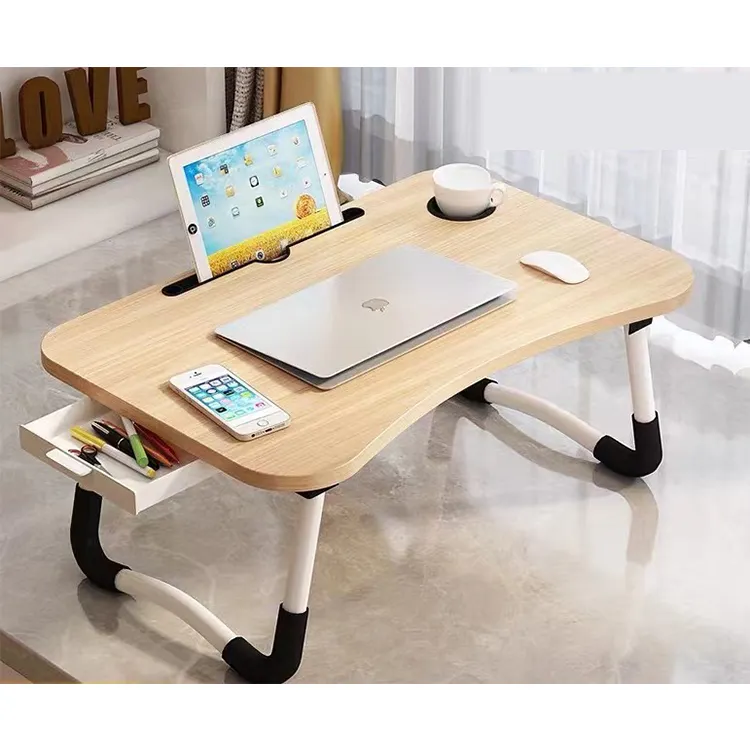 2022 cheap mini foldable adjustable pc laptop stand notebook study working writing bed desk laptop table with drawer for bed