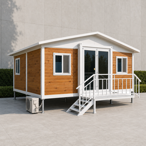 Casa Contenedor Modular Prefabricada Moderna de 20/30/40 Pies con Exterior de Madera y Diseño de Villa con Estructura Blanca - Product Image 1