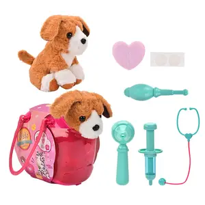 Faire semblant de jouer jouets animaux en peluche doux électronique en peluche chien animal de compagnie en peluche chat boîte-cadeau thème médical en peluche chat sac à main