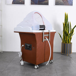 Conjunto de Muebles Modernos de Plástico para Salón de Belleza con Silla de Champú, Masajeador de Cuero Cabelludo y Lavabo - Estación Móvil Compacta - Product Image 5