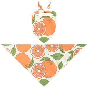 יצרן הסיטונאי דפוס פרי כלב פוליאסטר בנדנה לחיות מחמד לוגו מותאם אישית משולש בנדנה - Product Image 5