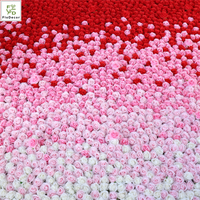 Vente en gros panneau mural LOVE artificiel de haute qualité avec changement progressif de fleur de rose rouge pour décoration de toile de fond de fête de mariage et d'anniversaire