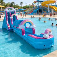 Toboggan aquatique gonflable sur le thème des nuages arc-en-ciel, pour enfants, qualité commerciale, en PVC, respectueux de l'environnement, pour parcs aquatiques