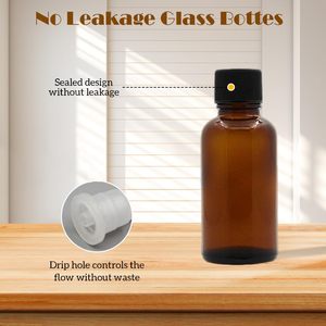 Clear Amber Glass <b>Dropper</b> <b>Bottle</b> for Essential Oils 30ml/50ml/10ml Square Shape for Packaging Infusions and Screen Printing - Product Image 4