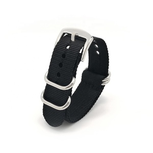 Chất Lượng Cao Vải Vải Ban Nhạc Đồng Hồ Quân Đội Màu Xanh Lá Cây Màu Đen 20Mm 22Mm 24Mm Dệt <span class=keywords><strong>Zulu</strong></span> Nylon Dây Đeo Đồng Hồ - Product Image 6