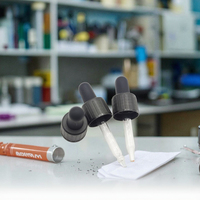 Pipette à ampoule NBR avec compte-gouttes en verre de 15mm et bouchon à vis nervuré Tétine en caoutchouc pour application liquide dans les bouteilles de produits chimiques