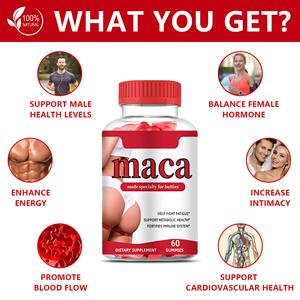 Oem Volwassenen Grote Billen & Heupverbetering Maca Gummies voor Mannelijke Verbetering Op Maat Gemaakt Kruidensupplement - Product Image 2