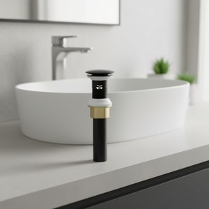 Siphon de lavabo rond en plastique chromé de 2,8 pouces, moderne, pour salle de bain, avec raccordement à vis - Product Image 2