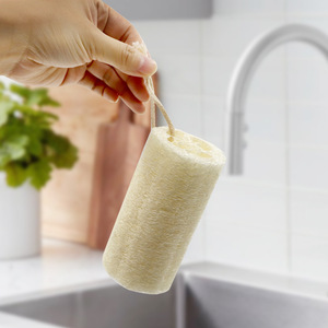 Natural <b>Loofah</b> Sponge Dish Scrubber Bleached Cylinder For Pots And Pans Cleaning - Product Image 1