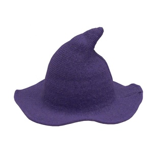 Sombreros de Mago de Halloween, parte superior puntiaguda, lana de ala grande, sombrero de bruja de hip-hop, gorras de pescador europeas y americanas para mujer - Product Image 3
