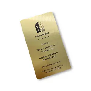 Custom Printing 13.56Mhz NTAG213 NTAG215 NTAG216 NFC Smart Card Gold Metal RFID Business Cards