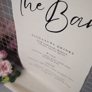 Bandera de Menú de Bar Estampada en Lino y Algodón 100% Orgánico OEKO-Tex, Invitaciones de Menú de Boda de Lino Francés para Hoteles y <span class=keywords><strong>Bodas</strong></span> - Product Image 2