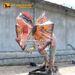 Cabeza de Dinosaurio Animatrónica Dilophosaurus de la Serie Jurásica para Halloween, Modelo AD083 de MY DINO - Product Image 3