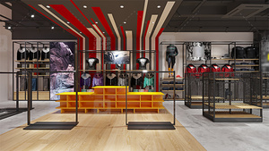 Tùy chỉnh cửa hàng thể thao kim loại quần áo hiển thị kệ giày hiển thị giá đứng Giày thể thao hiển thị tường đồ nội thất với truy cập - Product Image 4